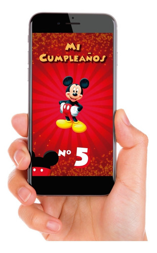 Tarjeta Invitación Virtual Animada Mickey Mouse