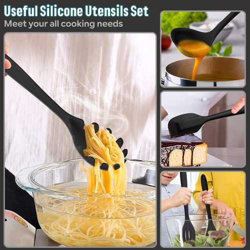 Juego De Utensilios De Cocina De Silicona Con Soporte Para C