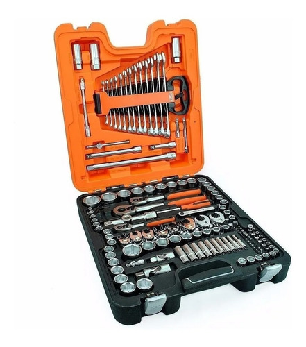 Imagen 1 de 10 de Juego Set Bahco Bocallave 1/4 3/8 1/2 138pcs Tubos Mm Y PuLG