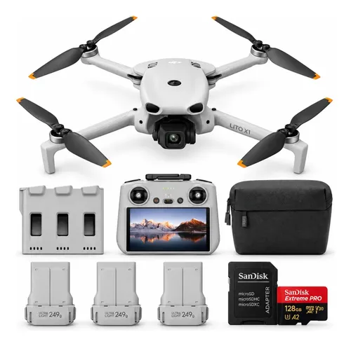 Drone Dji Lito X1 Fly More Combo Rc2 Com Tela Cartao Nf Br