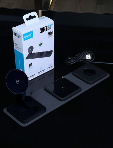 Base Cargador Inalámbrico 3en1 Magsafe 15w Kbod W10 Plegable