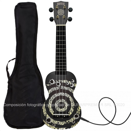 Ukelele Soprano Diseño Bamboo Cuerdas Aquila Mandala Dibujos Colores Bombo Funda Pua Envio Garantia Oficial