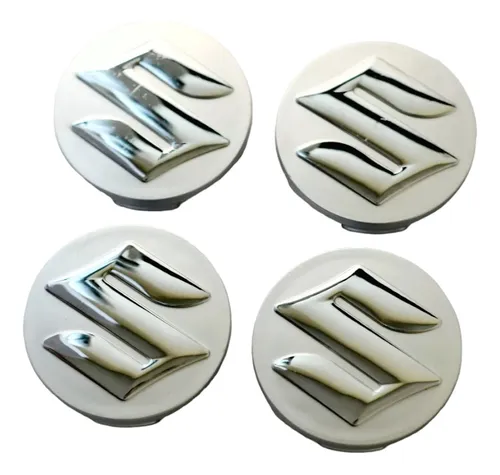 comprar Pack 4 Tapas Suzuki 54mm Plateadas Centro Llanta Rueda Cubo