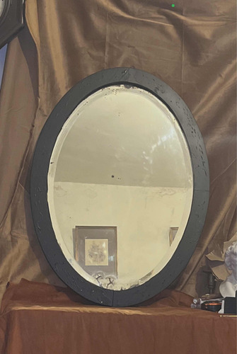 Espejo Antiguo Ovalado Vidrio Biselado 74 Cm X 54cm