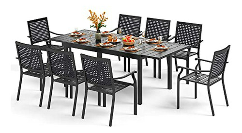 Set De Mesa Y Sillas De Jardín 9 Pzas. Compatible Con Bistro