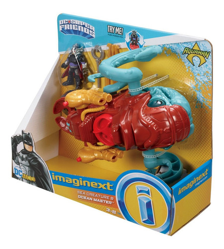 Imaginext Criatura Marina Y Amo Del Oceano Con Luz En Ojos