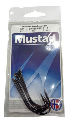 Anzuelo  Mustad Serie 34043 Np-bn  6/0  6uni Pesca Oferta