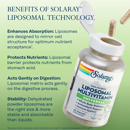 Multivitamina Liposomal Universal Solaray 60 Cápsulas