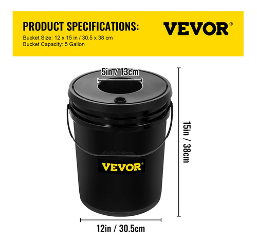 Sistema Hidropónico Dwc Vevor 5 Cubos De 19 L Con Bomba Y Pi