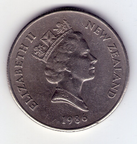 Moneda De Nueva Zelanda 50 Ctvos Año 1986