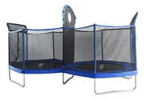 Comprar Trampolin Doble 2 En 1, Brinca Brinca 7 Pies, 385cm + Enviog Color de la lona de salto Negro Color del cobertor de resortes Azul