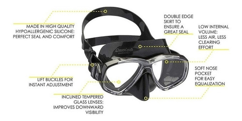 Combo Cressi Perla & Supernova Dry Para Buceo Color Negro
