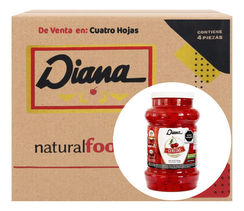 Cereza Roja Diana Con Tallo 4 Piezas De 3.5 Kg. C/u.