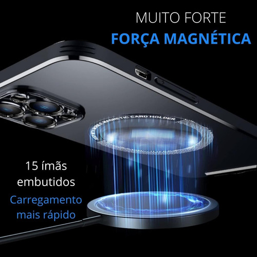 Capa Case Magsafe Luxo Suporte Embutido P/ iPhone 14 Pro Max