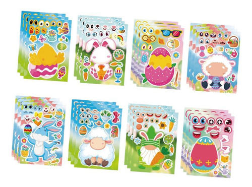 24 Piezas De Pegatinas De Pascua Para Niños, Pegatinas