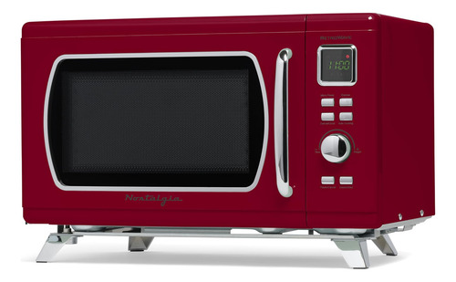 Horno Microondas Nostalgia Mid-century Retro 900w 25l Rojo