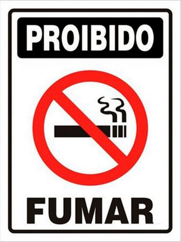 05 Placa De Sinalização  14x20 Proibido Fumar