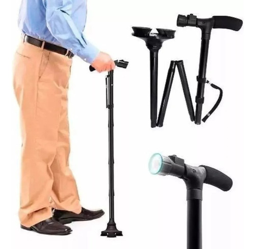  Baston Ortopedico Trusty Cane Con Linterna Luz Led Plegable