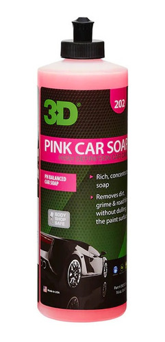 3d Pink Car Soap Shampoo Concentrado Sin Cera Ph Neutro