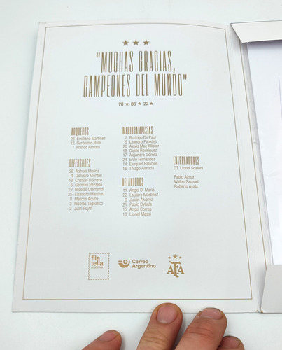Estampillas Sobre Emision Argentina Campeon - Papeleria (Usado)