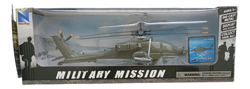 Helicoptero Apache Ah-64/ Escala 1:55/new Ray/ 26cms Largo. 