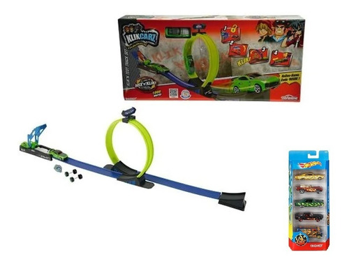 Pista Majorette Loop Klikcarz Mas 5 Autos Hot Wheels