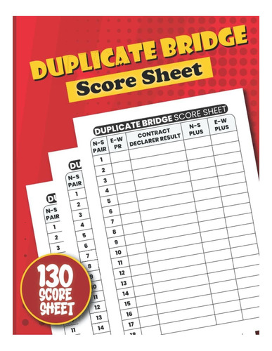 Hojas De Puntuación De Bridge Duplicadas: Tarjetas De Bridge