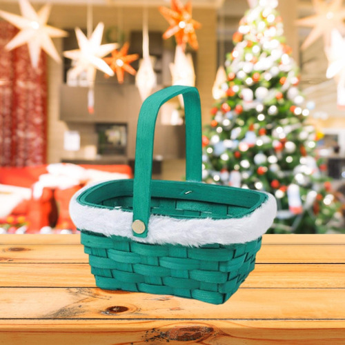 Cesta De Regalo De Navidad, Cesta De Verde Con Embalaje