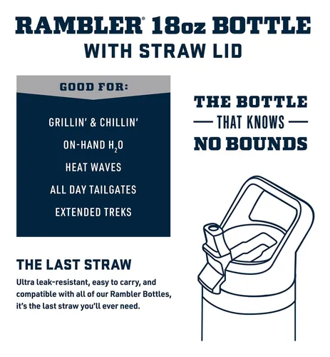 Botella De Agua Yeti Rambler 530 Ml Con Aislamiento Al Vacío