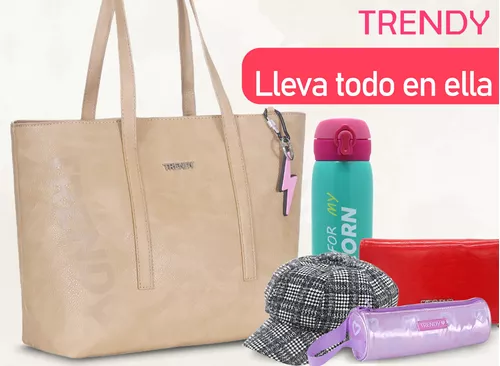 Bolso Tote Mujer Cartera Dama Trendy Eco Cuero Grande Comoda