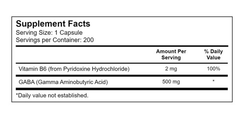 Imagen 2 de 2 de Gaba - Now Foods - 500 Mg - 200 Capsulas Veg