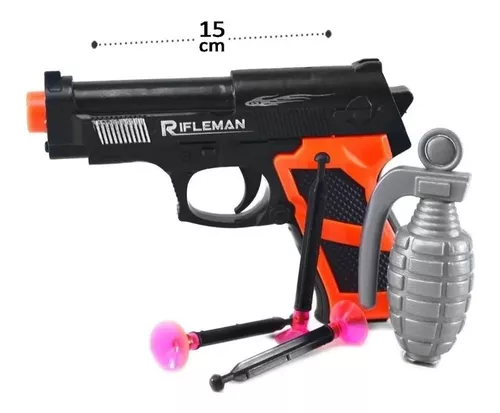 Pistola Arminha De Brinquedo Tipo Nerf Lançador Dardos Arma