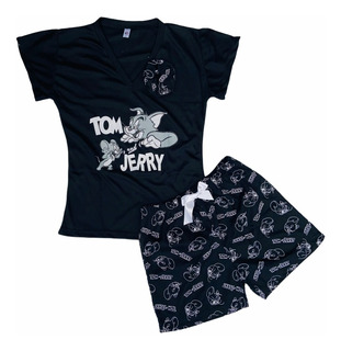 Pijamas De Tom Y Jerry Para Mujer En Short
