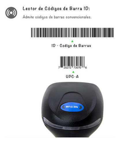 Imagen 4 de 10 de Lector Codigo Barras Laser Inalambrico Conexion Usb Soporte.