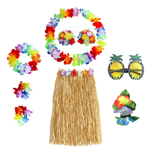 Kit De Disfraces Elásticos Para Fiesta De Hula De Hawaiana