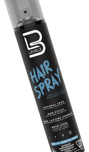 Level 3 Hair Spray Natural Look Fijacion Fuerte Pelo 