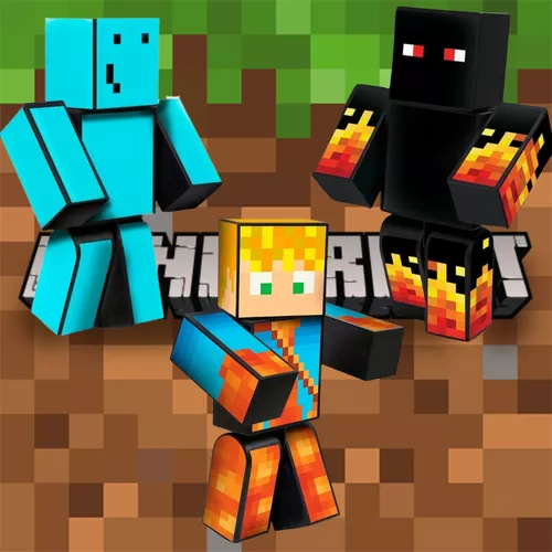 Kit 3 Bonecos Minecraft Problems Athos e Lopers 25 Cm - Algazarra