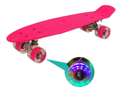 Imagen 2 de 4 de Skate Penny Patineta Rosado Ruedas Led Niños / Lhua Store