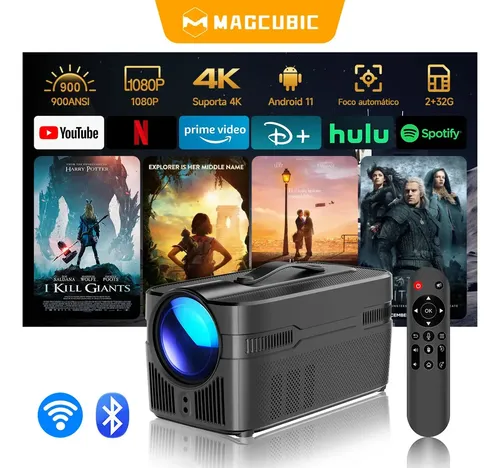 Projetor Portátil Magcubic Hy450c 1080p HD 4K Android Smart Tv 900 Ansi Wi-fi Bt, Função de Foco Automático, Cinema Em... Preto 127/220v — R$ 738,00 em Mercado Livre, 19% OFF