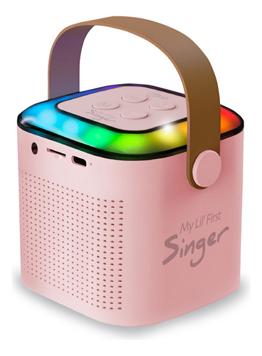 Parlante Bluetooth Karaoke Rgb My Lil First 2 Microfono Rosa