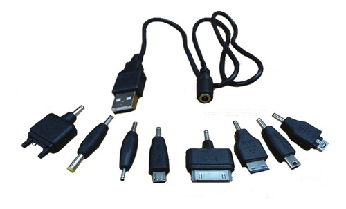 Cable Adaptador Cargador Ac Usb 8 Puntas Celulares Consolas