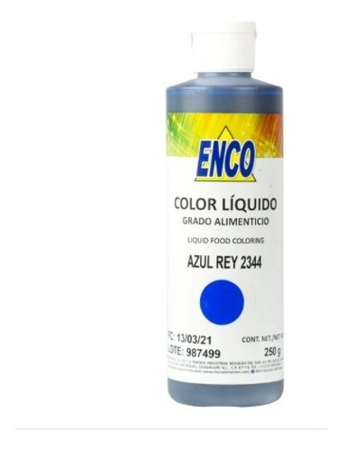 Colorante Liquido Azul Rey 250 Ml Enco Aerografo 2344-250
