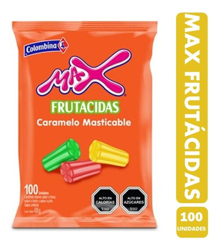 Masticable Max Frutacidas Colombina Con 100 Unidades