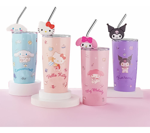 Vasos Térmicos Sanrio Con Pitillo Metálico