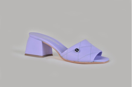 Zuecos Mules Taco Bajo De Mujer De Cuero Kroll - Ferraro