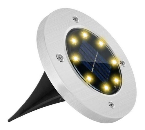 Foco Luz Solar Para Jardin Piso Embutir A Bateria 8 Led X10