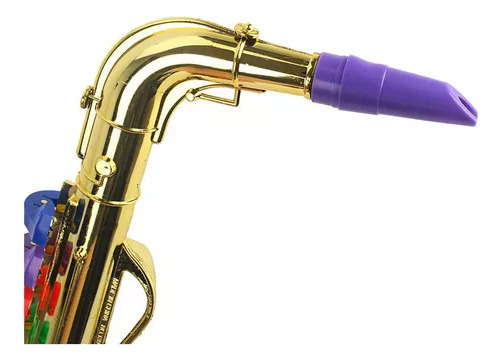 Toca El Saxofón Con Un Instrumento De 8 Teclas Coloridas