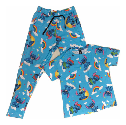 Pijama Animado Personajes Algodón Pantalón Largo Con Remera