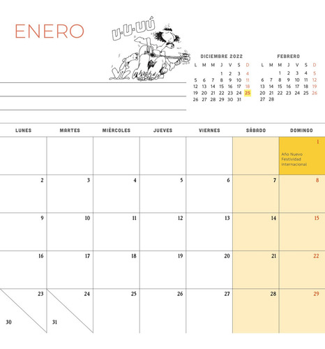 Imagen 2 de 4 de Calendario De Pared Fontanarrosa 2023