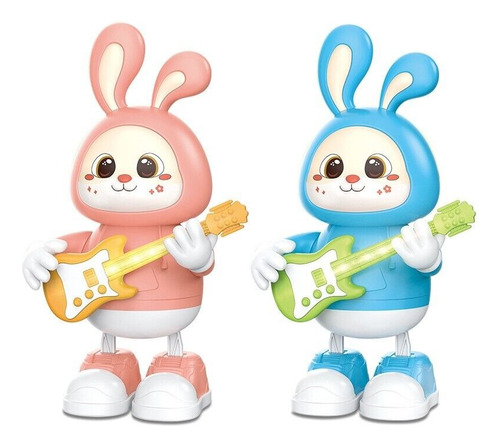 Juguete Rabbit Guitarist Con Sonido, Luz Y Movimiento